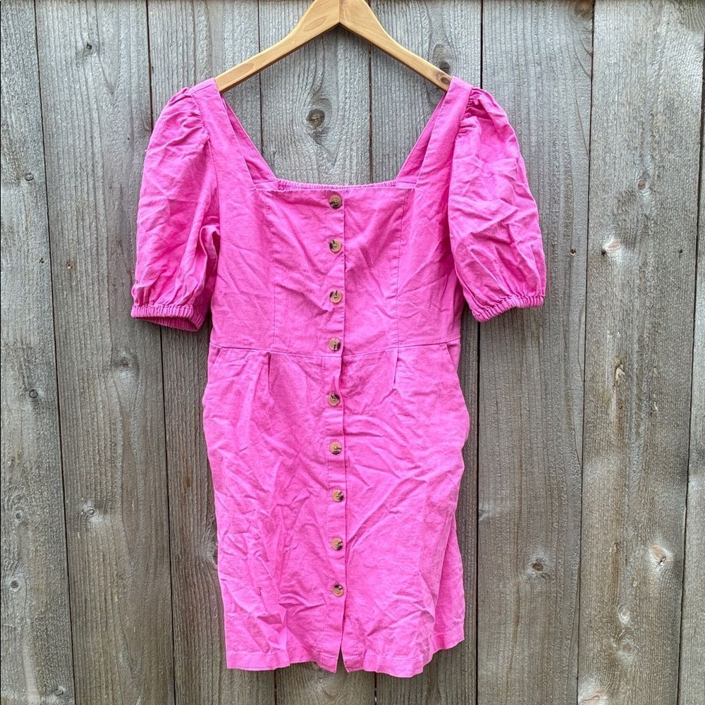 Old Navy Linen Blend Pink Dress
